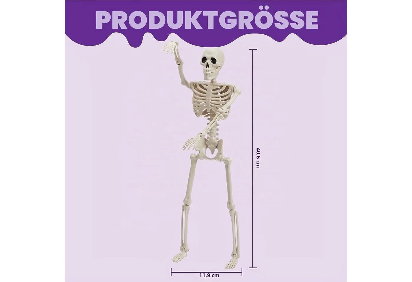 JOYIN Halloween Hängedeko Skelett 2er Set 40,6 cm - Bild 4