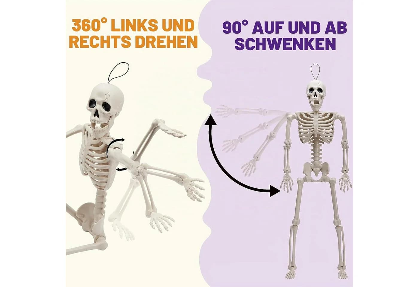 JOYIN Halloween Hängedeko Skelett 2er Set 40,6 cm - Bild 5