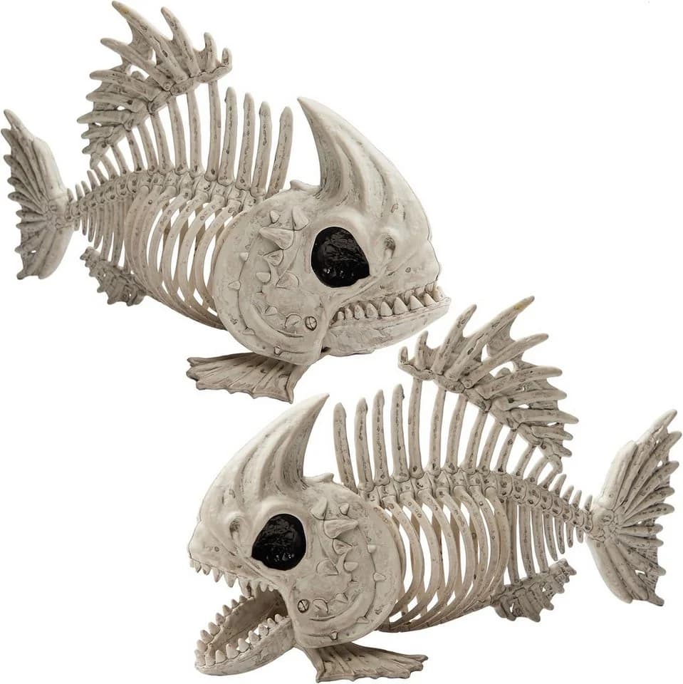 JOYIN 2 Stk. 24,1cm Halloween Fisch Skelett Dekoobjekt - Bild 2