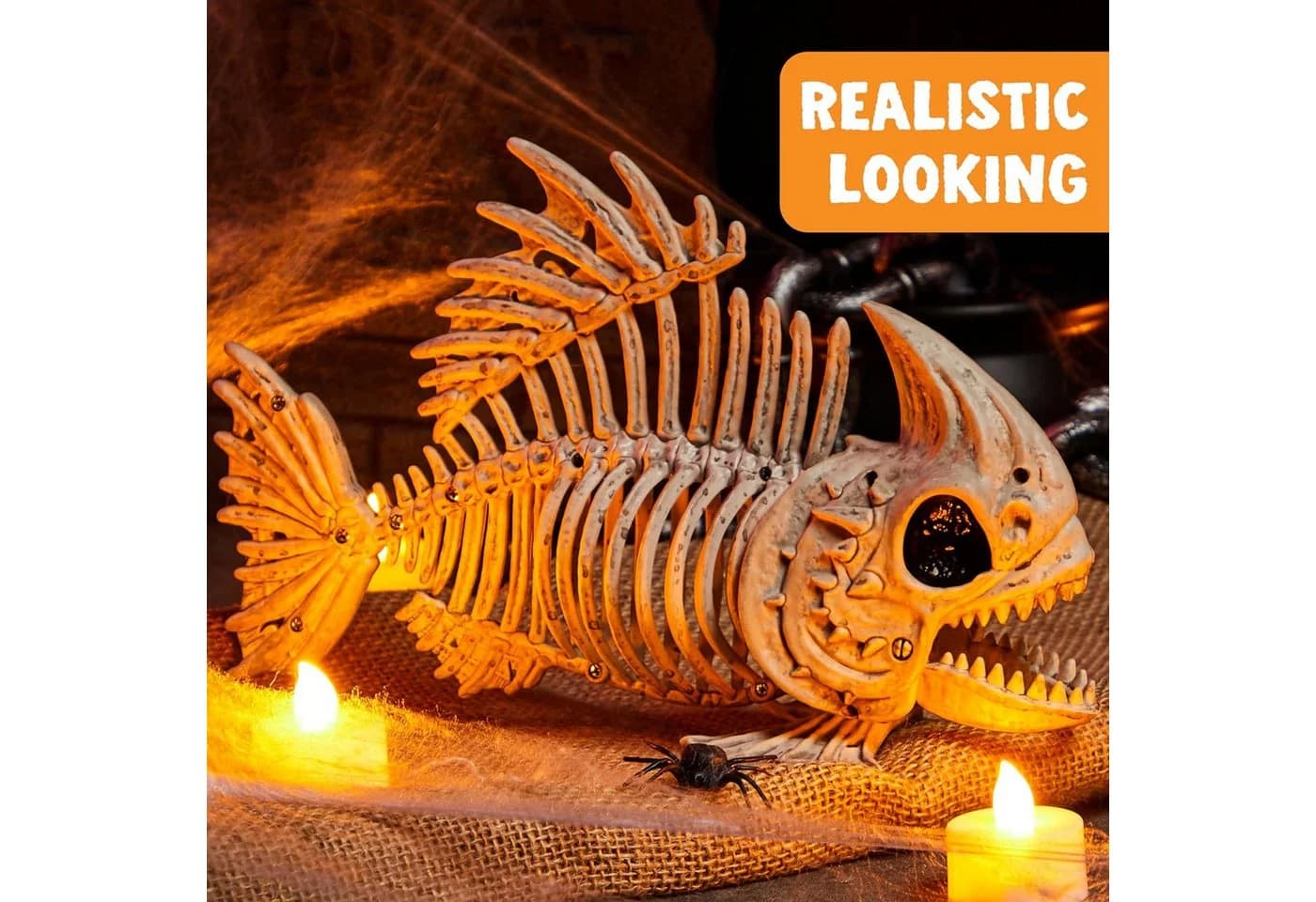 JOYIN 2 Stk. 24,1cm Halloween Fisch Skelett Dekoobjekt - Bild 3