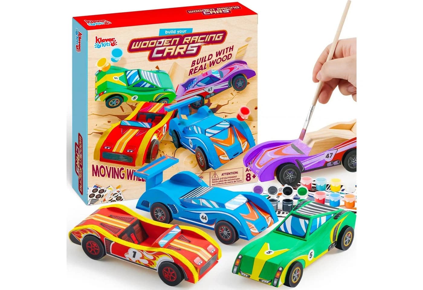 Klever Kits 4-in-1 Holz-Rennwagen Bastelset Kinder - Bild 2