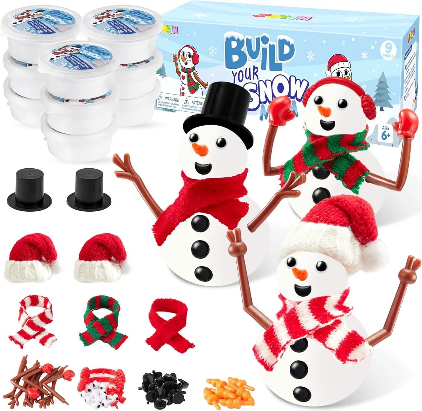 JOYIN Kreativset Schneemann-Bastelset für Weihnachten, 3 Stück - Bild 2
