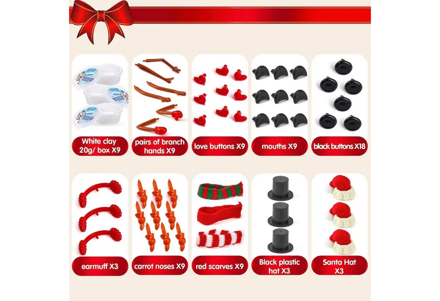 JOYIN Kreativset Schneemann-Bastelset für Weihnachten, 3 Stück - Bild 3