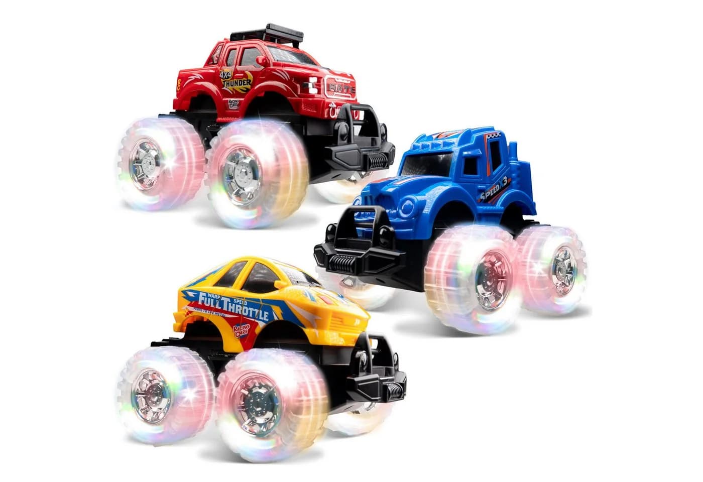 JOYIN 3-teiliges Monstertruck Set mit LED-Beleuchtung für Kinder ab 1 Jahr - Bild 2