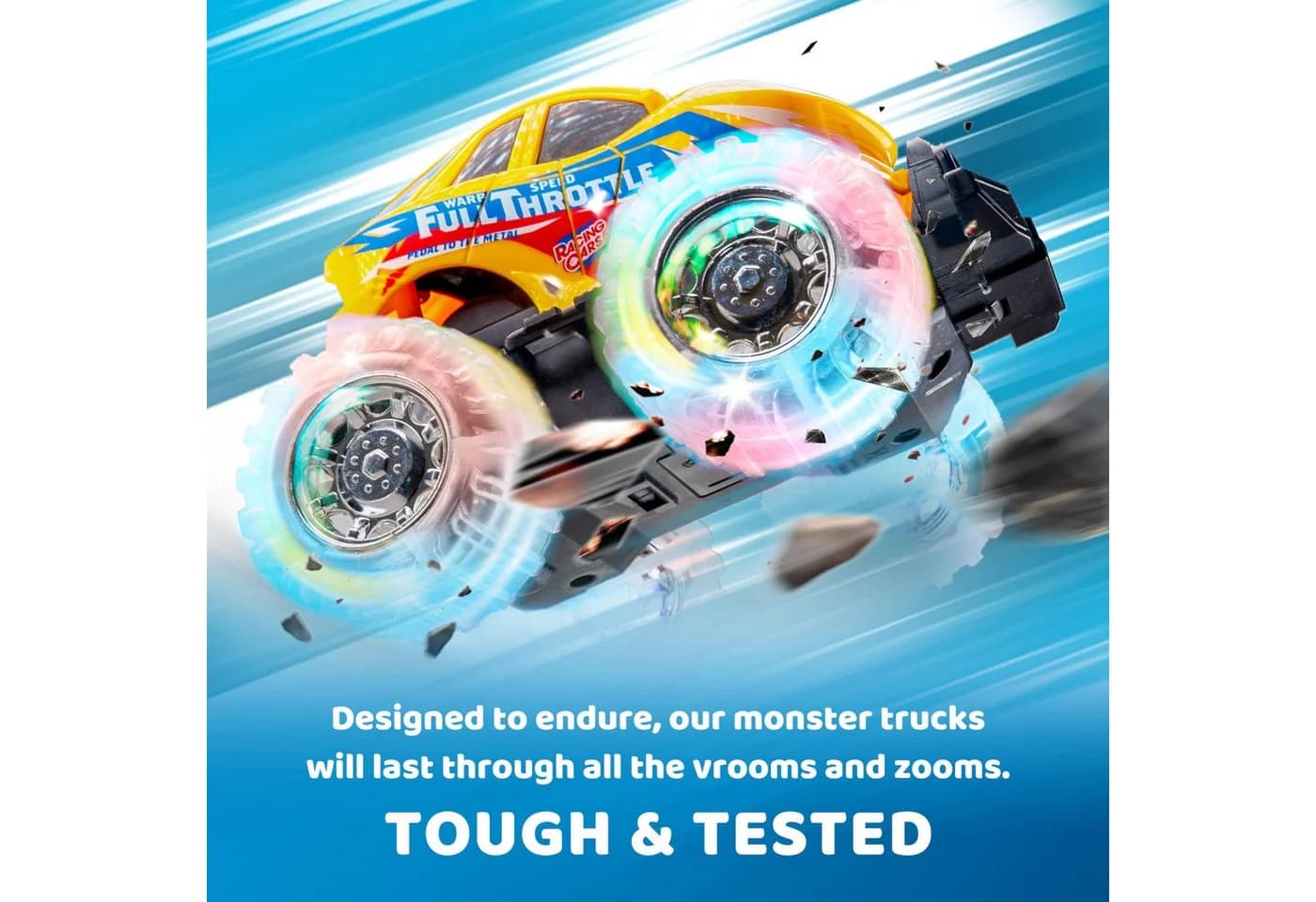JOYIN 3-teiliges Monstertruck Set mit LED-Beleuchtung für Kinder ab 1 Jahr - Bild 5