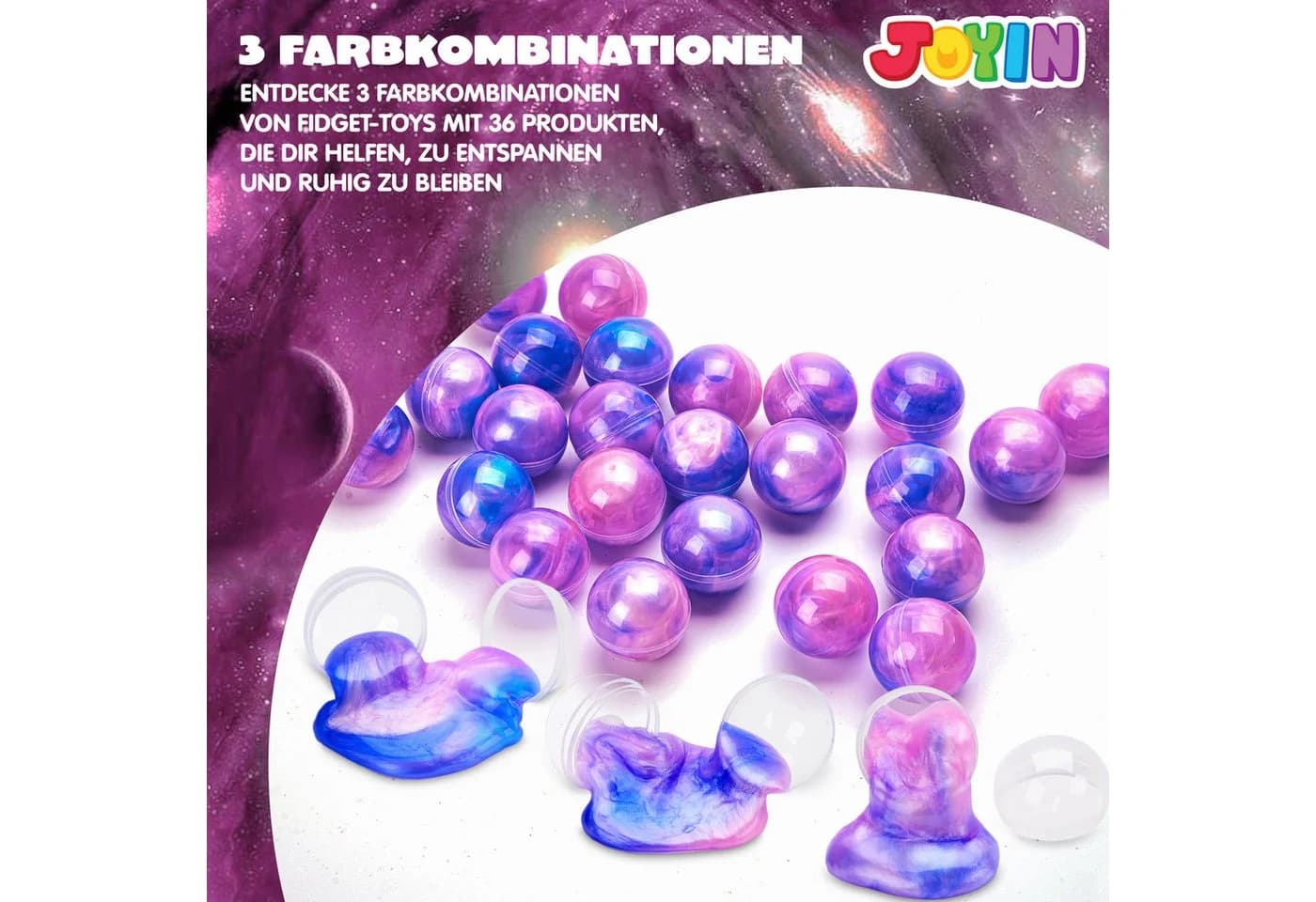 JOYIN Knete 24 Pack Slime Kit Rosa Galaxy