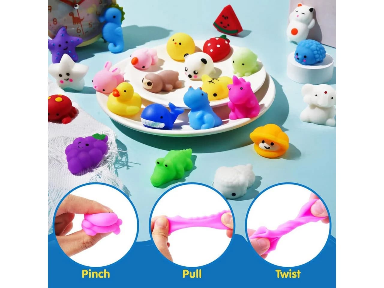 JOYIN Mochi Squishy Toys Set 25-tlg. Mini Mochi Squishy