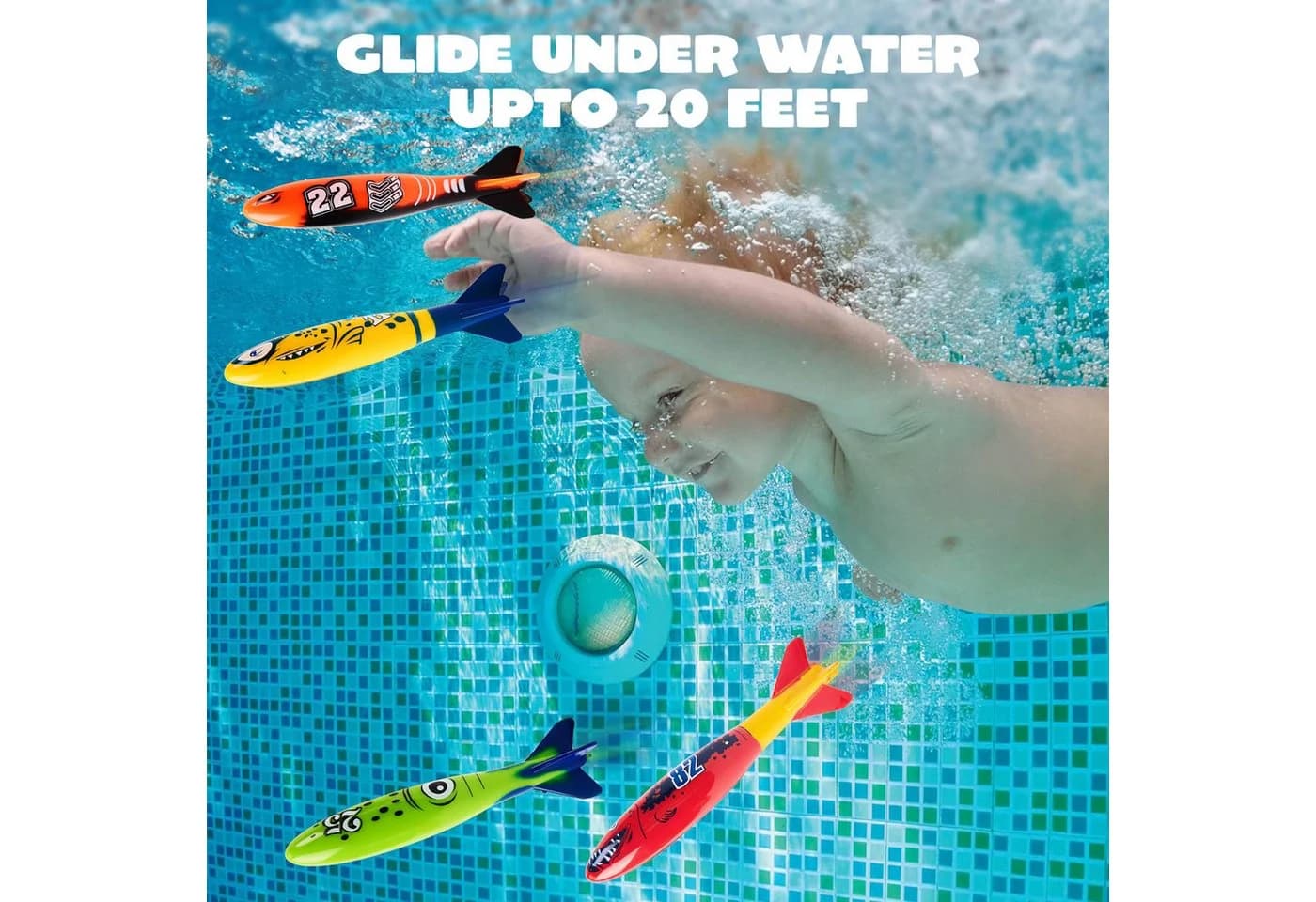 JOYIN 8er Set Torpedowasserwaagen Fisch & Hai Design