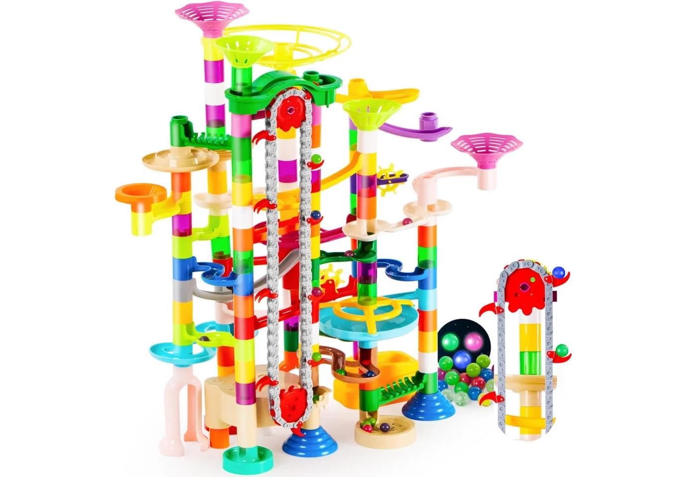 JOYIN Lernspielzeug Murmelbahn 236-teiliges Kugelbahnspielzeug für Kinder - Bild 2