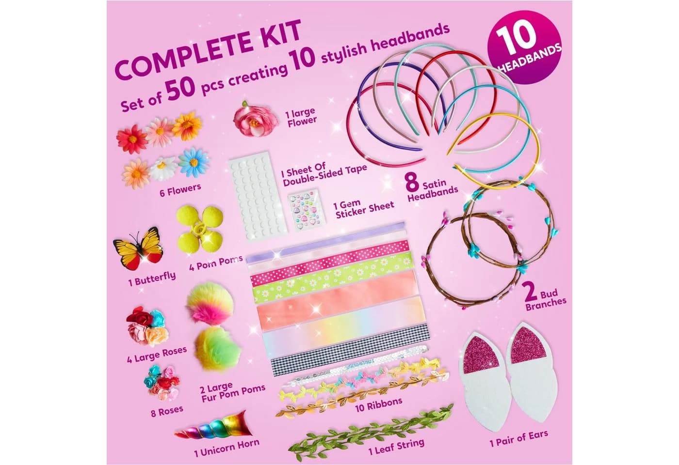 Klever Kits Stirnband-Bastelset für Mädchen, Kinder-Stirnbänder - Bild 3