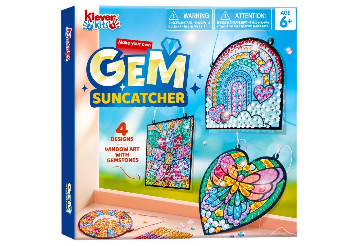 Klever Kits Edelstein-Sonnenfänger Bastelset Bunt 4 Designs - Bild 2