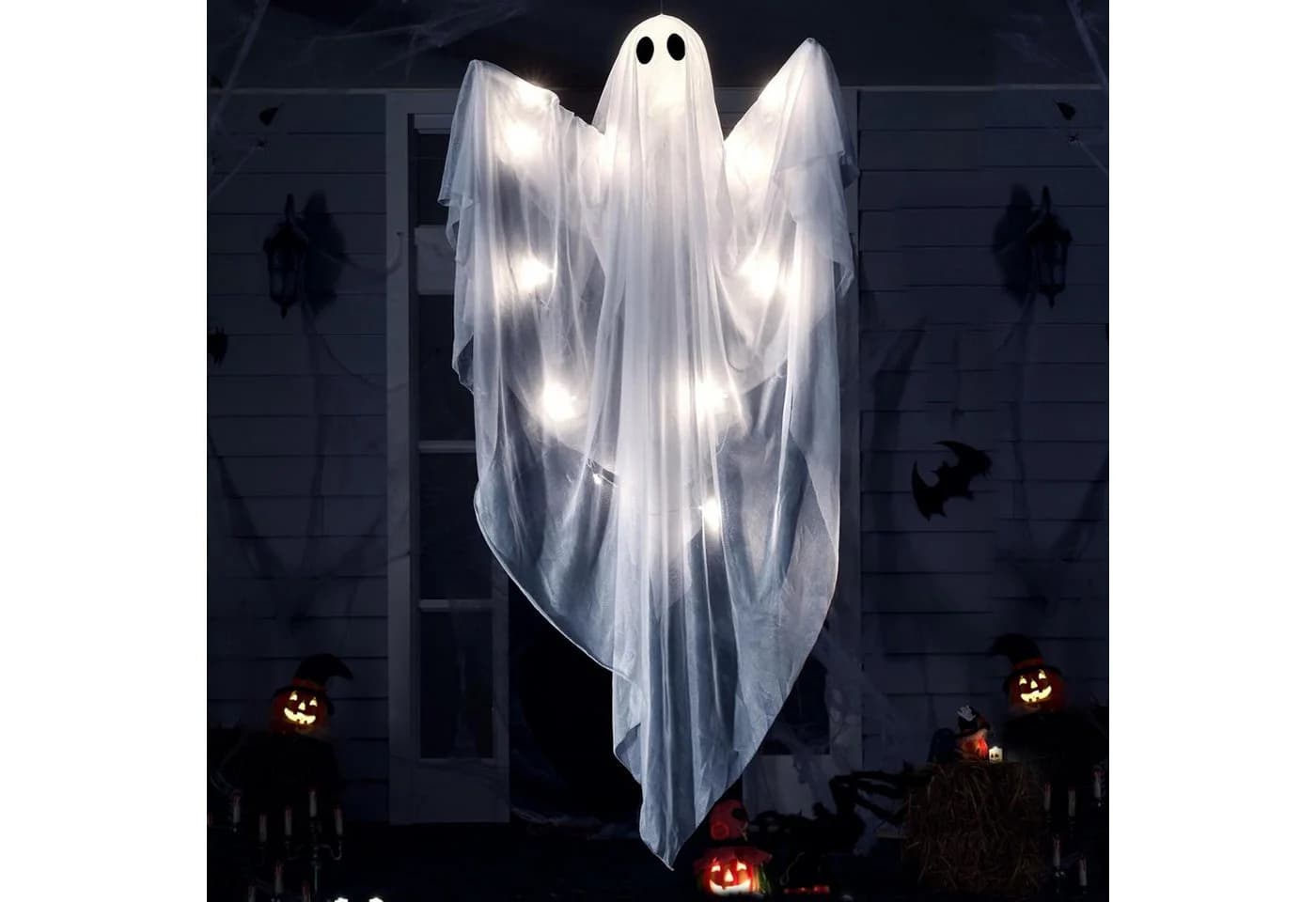 JOYIN Hängegeist Halloween Deko 120 cm Leuchtend Weiß - Bild 2