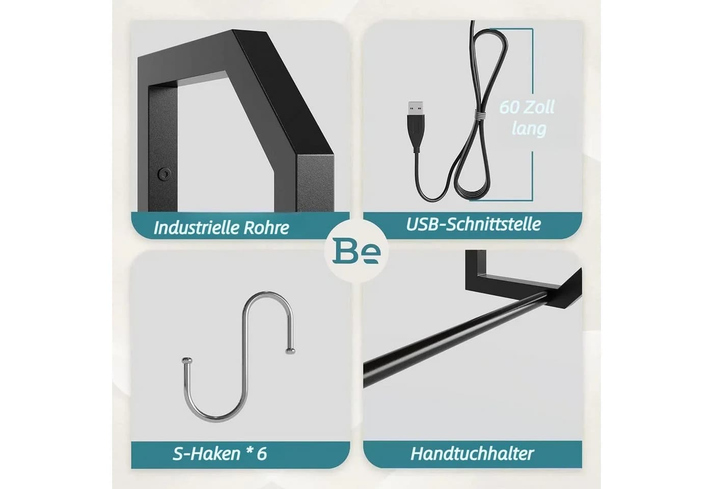 Bestier LED-Wandregal Küchenregal 84 cm mit verstellbarem Glasboden - Bild 5