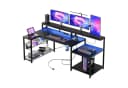 Bestier Gamingtisch 181 x 80 cm L-förmiger Schreibtisch Schwarz Bild 2