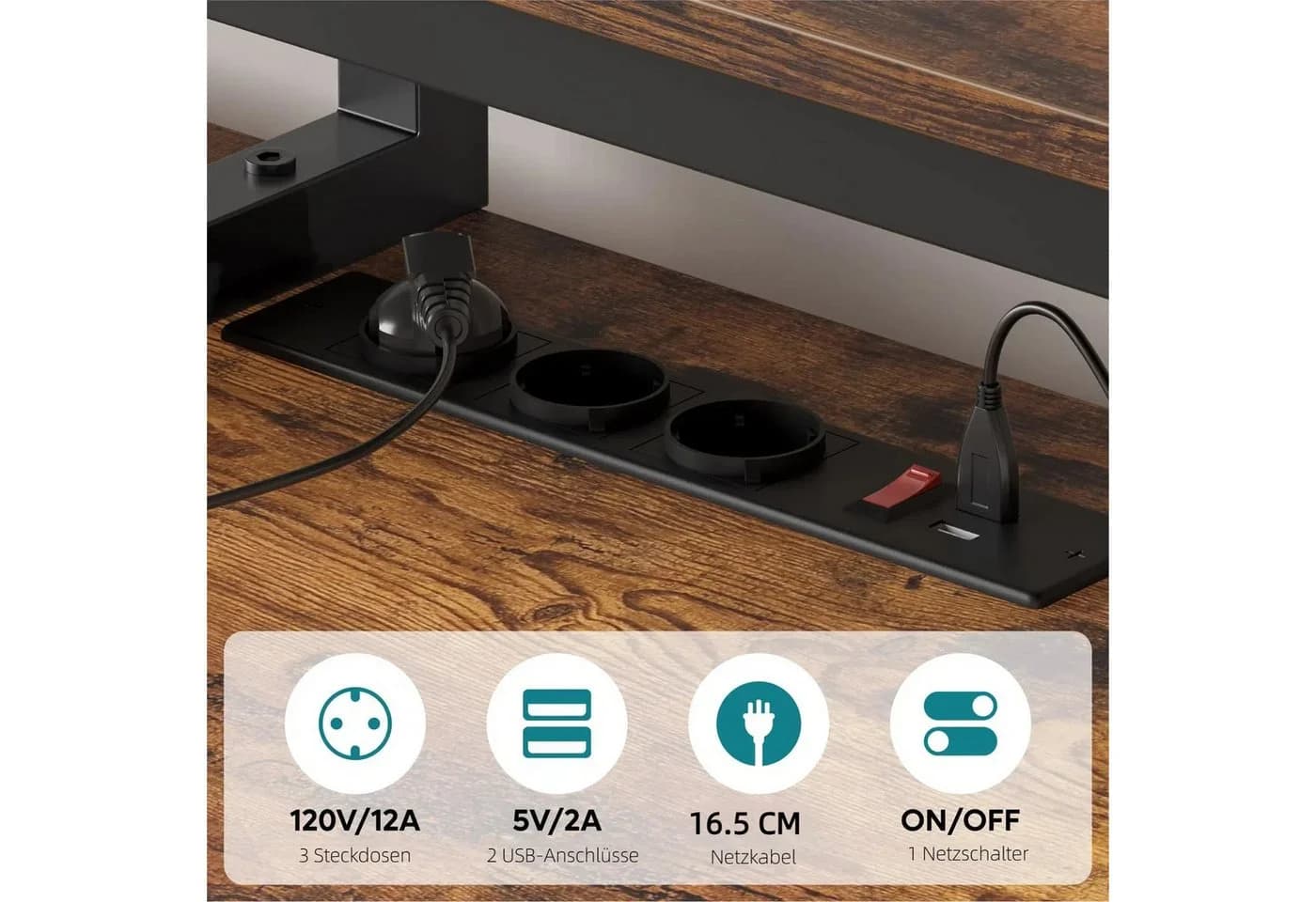 Bestier Gamingtisch 181 x 80 cm L-förmiger Schreibtisch mit LED-Beleuchtung - Bild 4