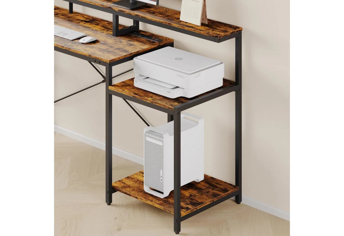 Bestier Gamingtisch 181 x 80 cm L-förmiger Schreibtisch mit LED-Beleuchtung - Bild 5