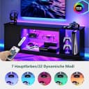 Bestier Lowboard TV-Schrank mit RGB-LED, 144,8 cm, Schwarz Bild 1