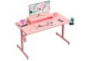 Bestier Gamingtisch 106cm mit RGB-LED, Jugendschreibtisch Rosa Bild 2