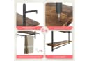 Bestier Wandregal Holz Küchenregal Badezimmer Metall Schwebendes Regal Wandmontage Bücherregal Handtuchhalter Haken Kaffeebar Regal Weinhalter Wohnzimmer Deko Bild 1