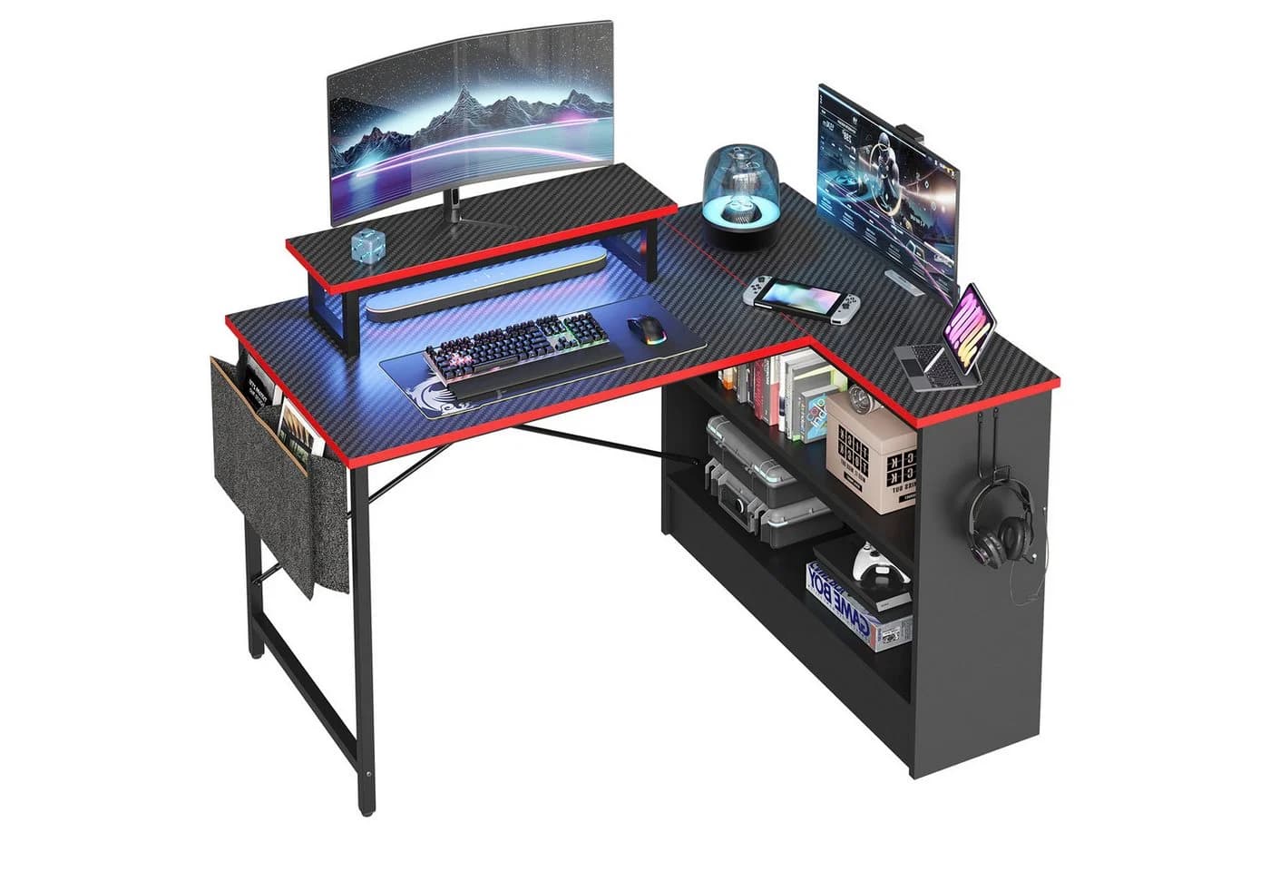Bestier Computertisch Schreibtisch mit RGB-Beleuchtung und Halterungen - Bild 2