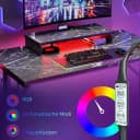 Bestier Gamingtisch 106cm Gaming Schreibtisch mit RGB-LED Schwarz Bild 4