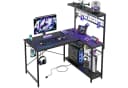 Bestier Gamingtisch L-förmig mit LED-Beleuchtung 106,6 x 82,5 x 135 cm Bild 2