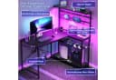 Bestier Gamingtisch L-förmig mit LED-Beleuchtung 106,6 x 82,5 x 135 cm Bild 4