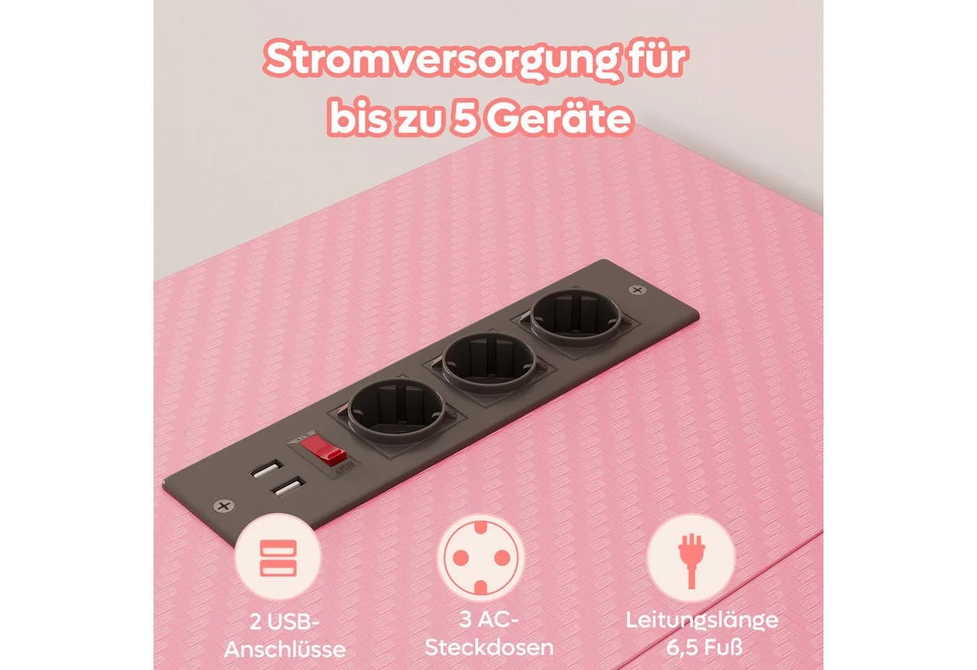 Bestier Gamingtisch L-Form mit LED, 106/133/147 × 50 cm - Bild 3