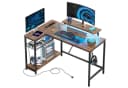 Bestier L-förmiger Gaming Schreibtisch 122x82 cm mit Regal & LED-Beleuchtung Bild 2