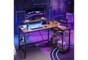 Bestier L-förmiger Gaming Schreibtisch 122x82 cm mit Regal & LED-Beleuchtung Bild 3