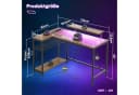 Bestier L-förmiger Gaming Schreibtisch 122x82 cm mit Regal & LED-Beleuchtung Bild 4