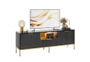 Bestier TV-Schrank Lowboard 65 Zoll Schwarz Gold Bild 2