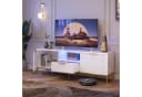 Bestier TV-Schrank Lowboard 65 Zoll Gold Glanz Wellenmuster Bild 3