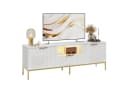 Bestier TV-Schrank Lowboard 65 Zoll Weiß Gold Bild 2