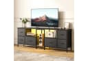 Bestier TV-Schrank mit LED-Beleuchtung und 6 Schubladen Schwarz Bild 1