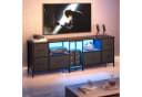 Bestier TV-Schrank mit LED-Beleuchtung und 6 Schubladen Schwarz Bild 4
