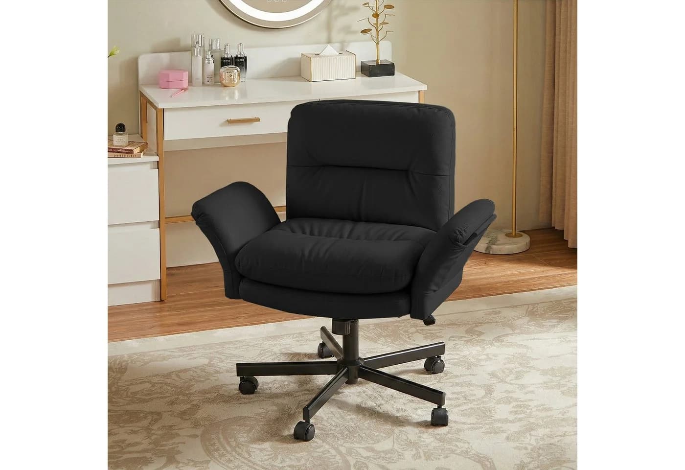 Bestier Ergonomischer Bürostuhl Schwarz mit verstellbarer Rückenlehne