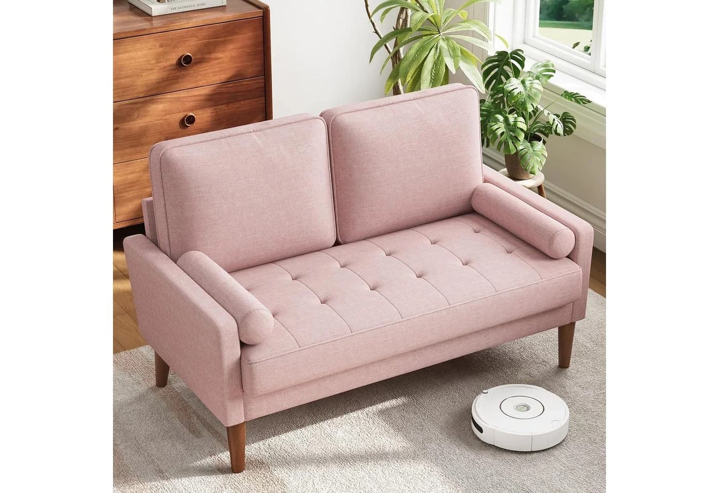 OUNUO 2-Sitzer Sofa Modern Rosa - Bild 2