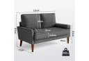 OUNUO 2-Sitzer Sofa Modern Dunkelgrau Bild 1
