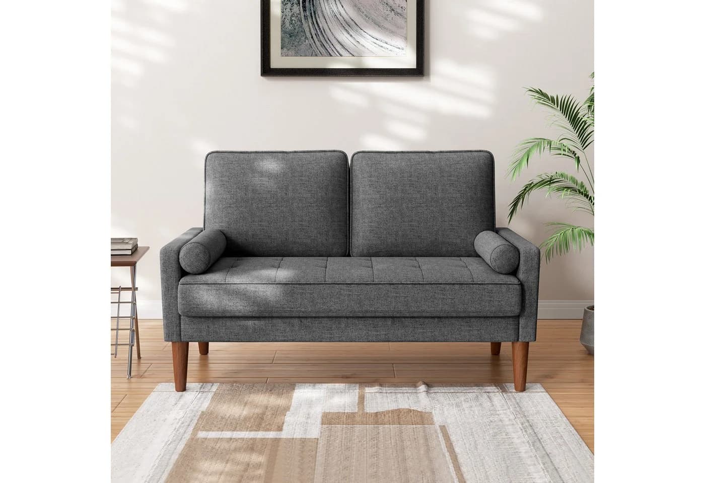 OUNUO 2-Sitzer Sofa Modern Dunkelgrau - Bild 3