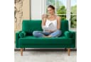 OUNUO Loveseat Sofa 121cm Grün Samtcouch mit 2 Wurfkissen Bild 1