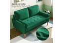 OUNUO Loveseat Sofa 121cm Grün Samtcouch mit 2 Wurfkissen Bild 5