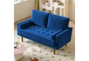OUNUO Sofa 121cm Kleines Loveseat Sofa Blau Samt Bild 2