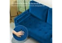 OUNUO Sofa 121cm Kleines Loveseat Sofa Blau Samt Bild 3