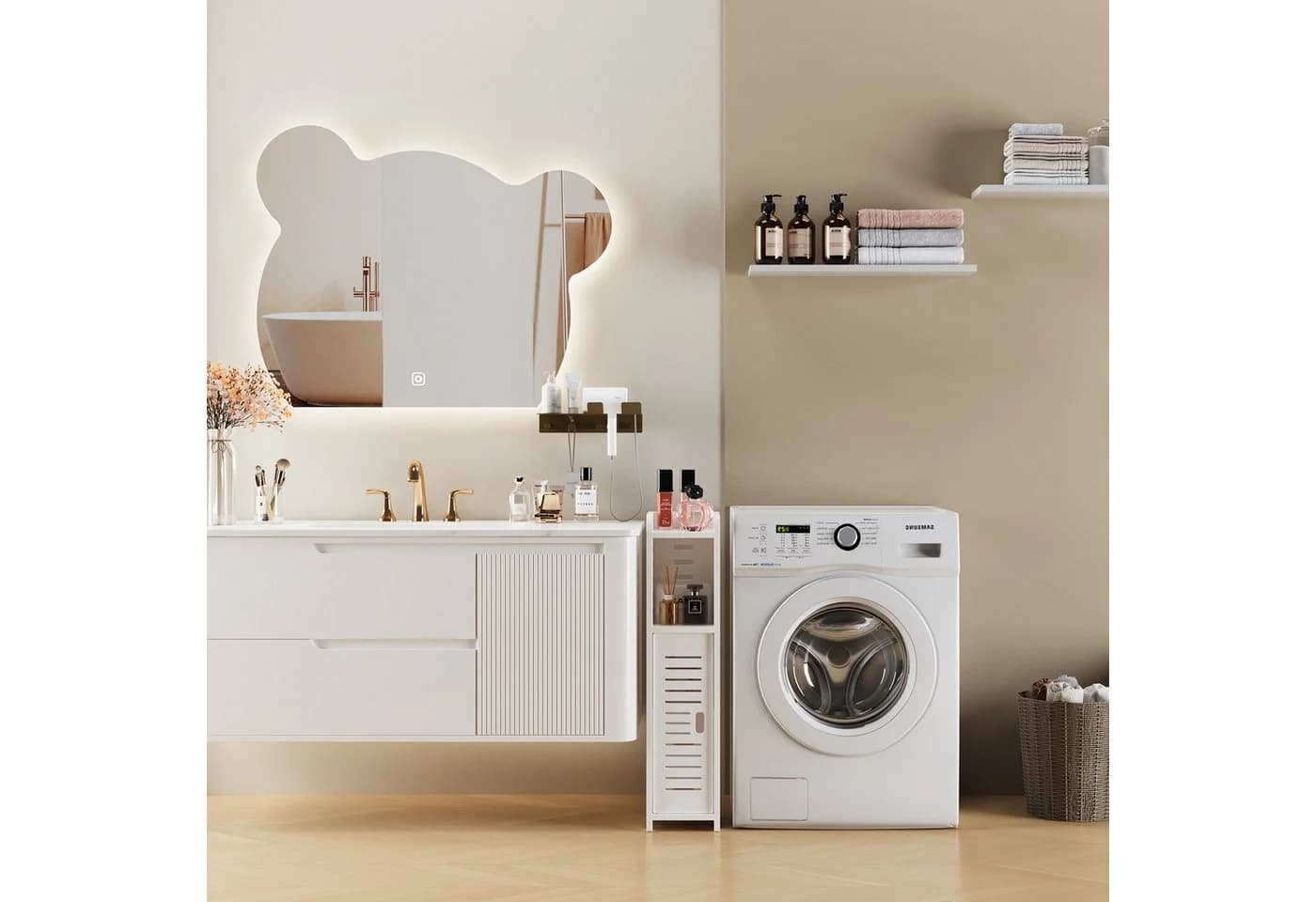 Dripex Badezimmerschrank schmal weiß - Bild 5