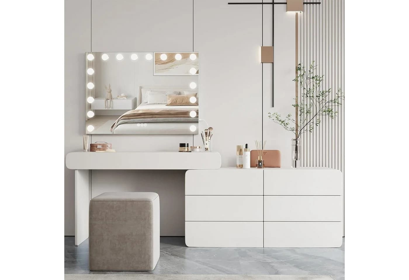 Dripex Hollywood Schminkspiegel mit LED, 3 Lichtfarben dimmbar - Bild 3