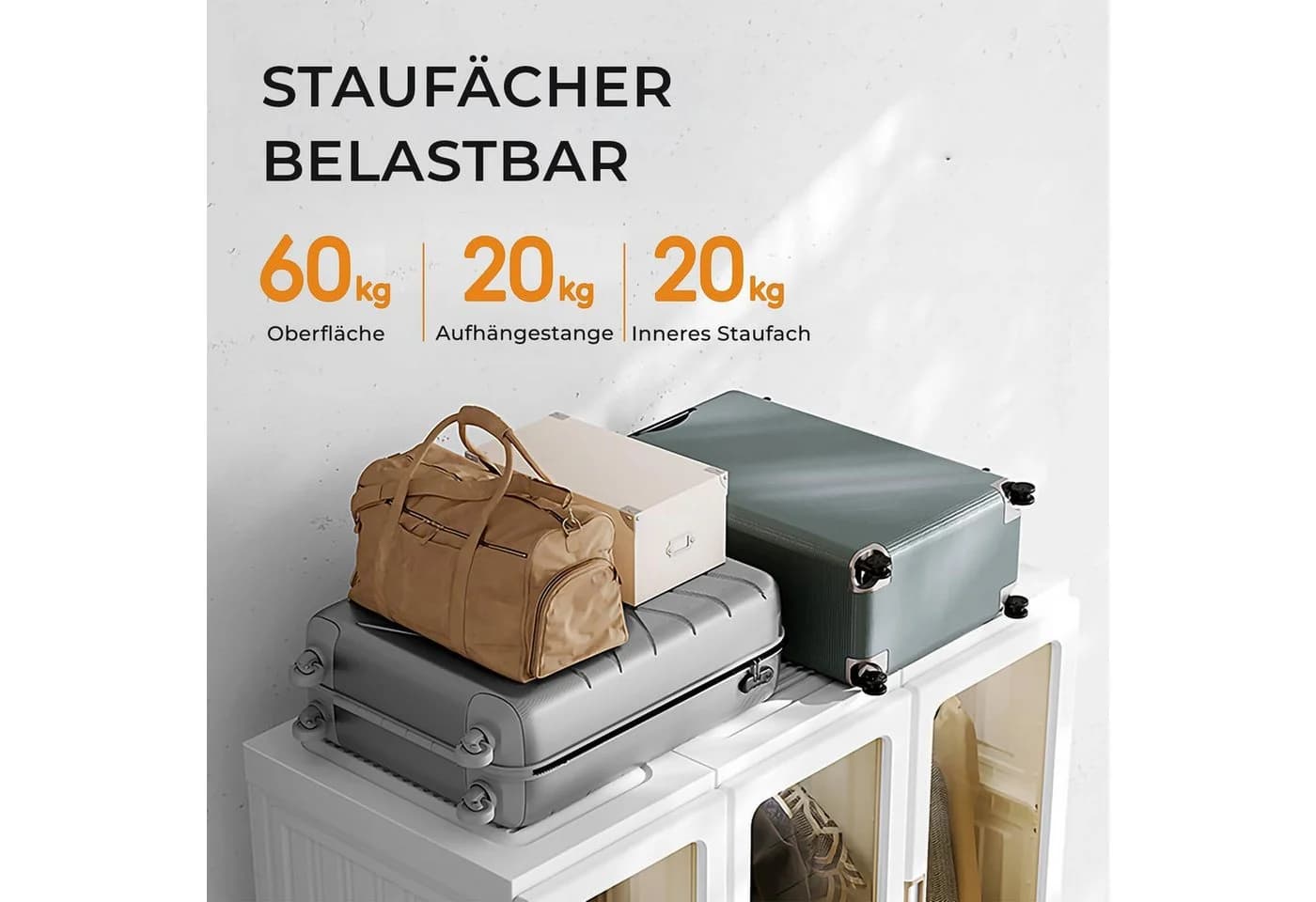 Dripex Kleiderschrank Faltbarer Schrank Mehrzweckschrank mit magnetische Türen Einfache Montage - Bild 5