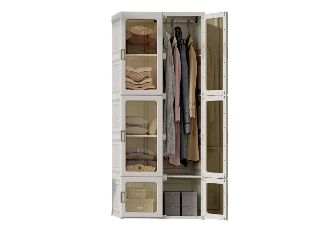Dripex Kleiderschrank Faltbarer Schrank Mehrzweckschrank mit magnetische Türen Einfache Montage - Bild 2