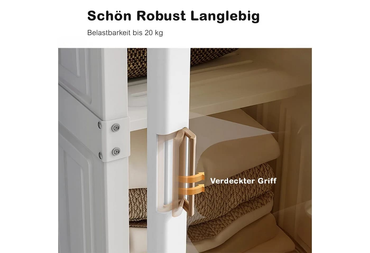 Dripex Kleiderschrank Faltbarer Schrank Mehrzweckschrank mit magnetische Türen Einfache Montage - Bild 5
