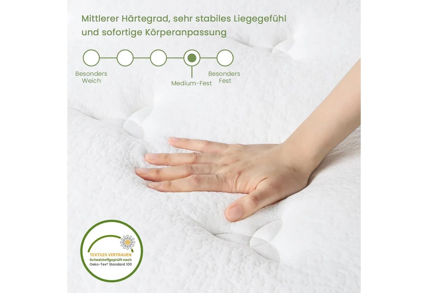 Uliyati Hybridmatratze Taschenfederkernmatratze Mittlerhärte Atmungsaktiv - Bild 3